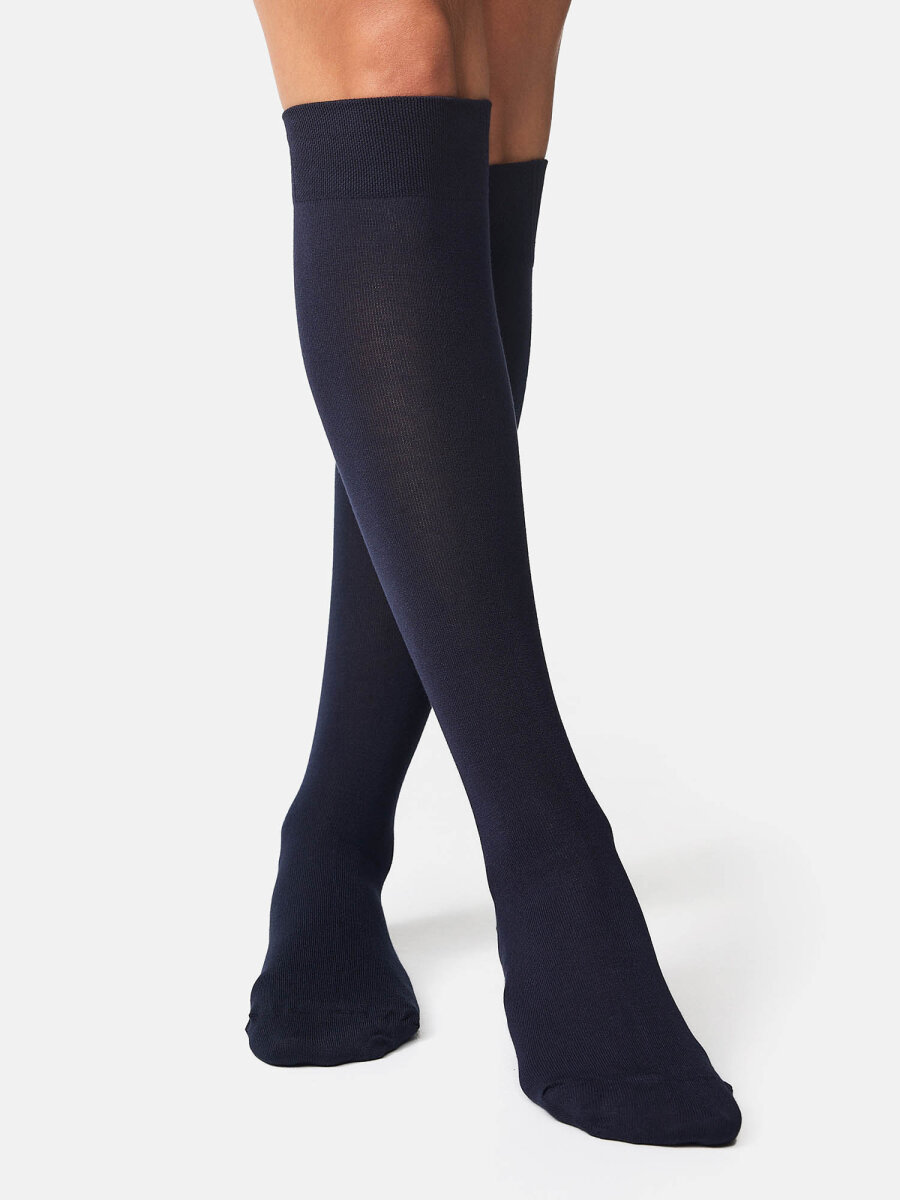 NUR DIE Damen Kniestrmpfe Bambus - maritim - 35-38