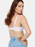 NUR DIE Damen BH ohne Bügel aus Baumwolle - weiß - 90 B