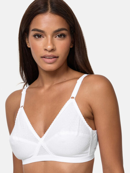 NUR DIE Damen Komfort BH ohne Bügel - weiß - 85 D