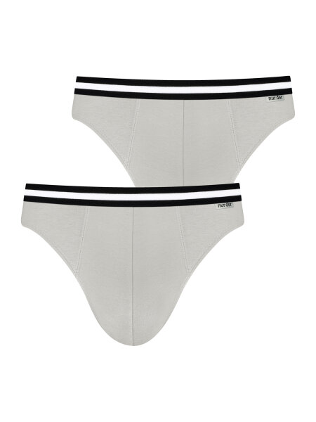 NUR DIE Herren Slip Cotton Stretch 2er Pack - hellgrau - Größe 5 | M | 50