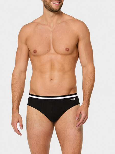 NUR DIE Herren Slip Cotton Stretch 2er Pack - schwarz - Größe 5 | M | 50