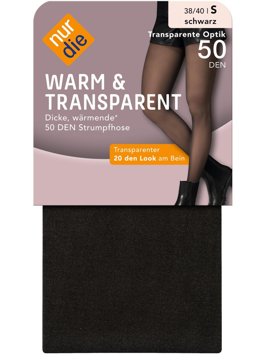 NUR DIE Feinstrumpfhose Warm & Transparent - schwarz - Größe